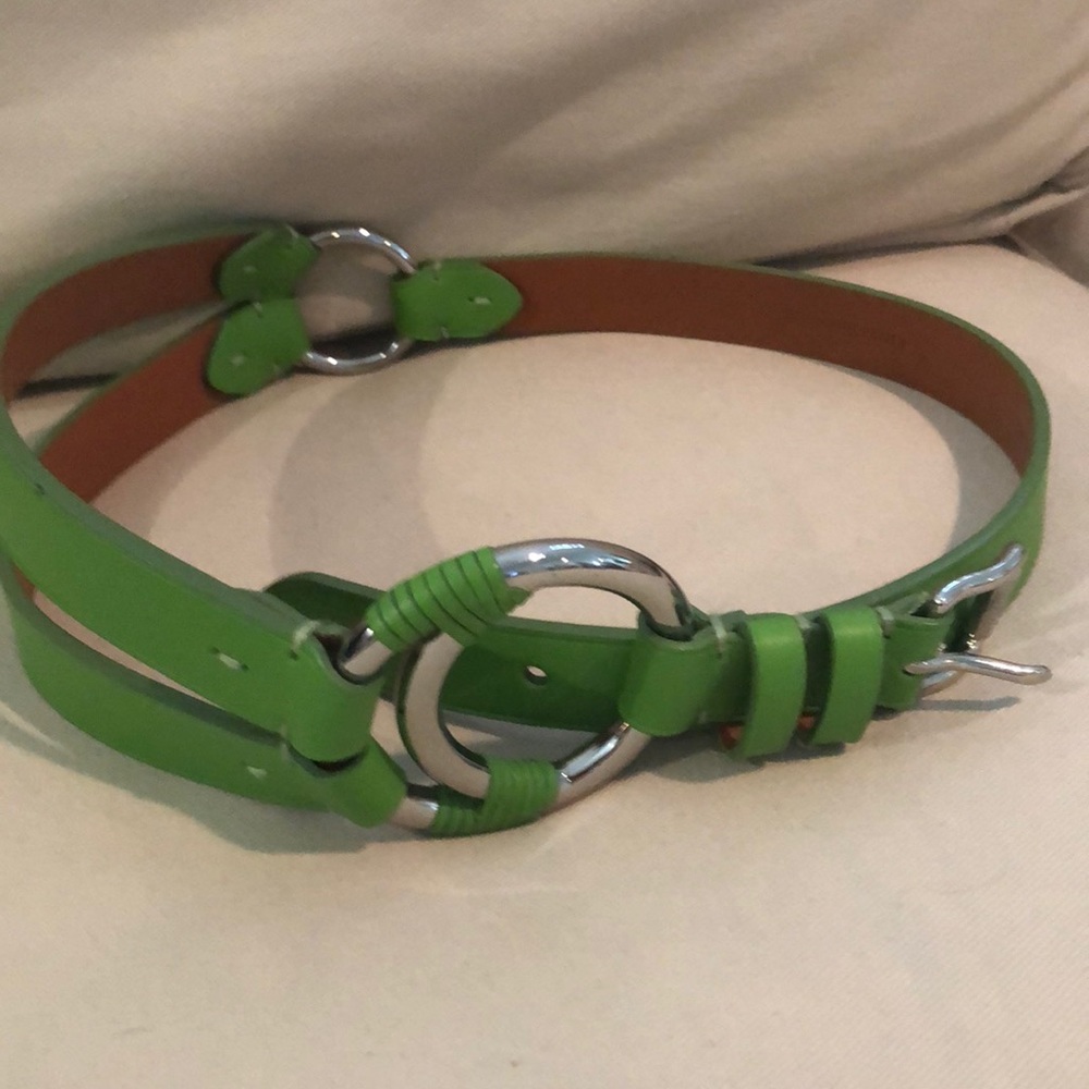 Ralph Lauren lime green leather belt